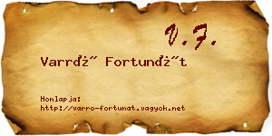 Varró Fortunát névjegykártya